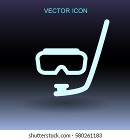 Diving mask vector icon illustration