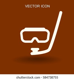 Diving mask vector icon illustration
