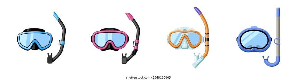 Conjunto de iconos de Vector de máscara de buceo