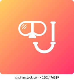 diving mask vector icon. diving mask single web icon on trendy gradient