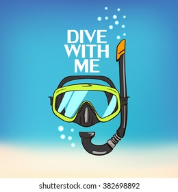 Diving mask, vector illustration