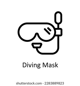 Diving Mask Vector   outline Icons. Simple stock illustration stock