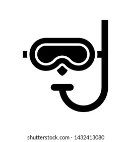 Diving mask vector, Summer party related solid style icon