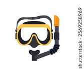 Diving mask vector symbol illustration snorkel goggles