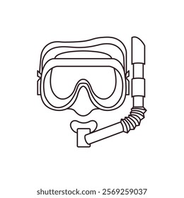 Diving mask vector symbol illustration snorkel goggles