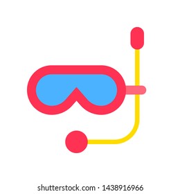 Diving mask vector, tropical related flat design icon