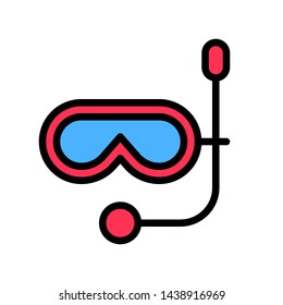 Diving mask vector, tropical related filled design icon