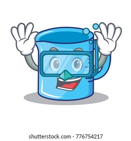 Diving measuring cup character cartoon