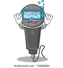 Diving microphone cartoon character design