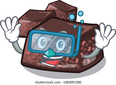 Diving mizuyoukan with in the cartoon shape