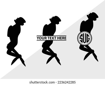 Diving Monogram Vector Illustration Silhouette