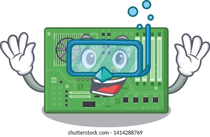 Diving motherboard in the a cartoon shape