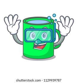 Diving mug character cartoon style