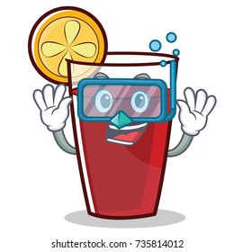 Diving mulled wine character cartoon
