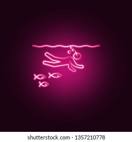 diving neon icon. Elements of travel set. Simple icon for websites, web design, mobile app, info graphics