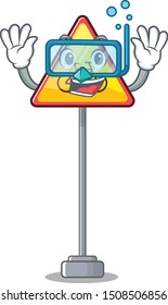 Diving no cycling character shaped a mascot