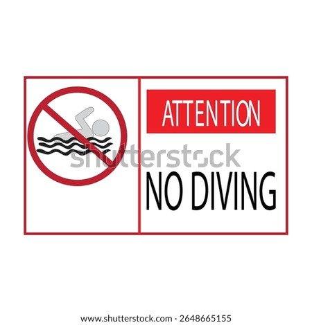 DIVING IS NOT AVAILABLE VECTOR ILLUSTRATION PROHIBITING DIVING ACTIVITIES IN CERTAIN AREA