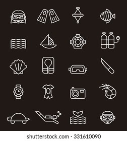 DIVING outline icons