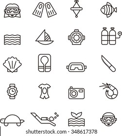 DIVING outline icons