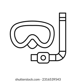 Icono de vector de contorno de buceo que puede editar o modificar fácilmente

