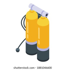 Tauchen Sauerstoff-Ballons Symbol. Isometrisch aus Sauerstoffballons Vektorsymbol für Webdesign einzeln auf weißem Hintergrund