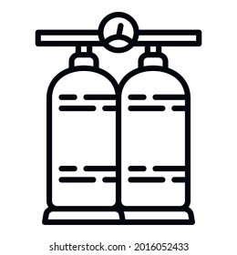 Diving oxygen icon. Outline diving oxygen vector icon for web design isolated on white background
