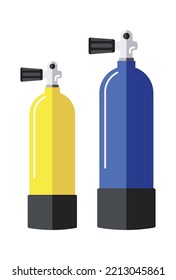 Diving oxygen tanks Underwater Equipment. Vector illustration