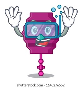 Diving paper lantern character cartoon
