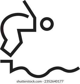 Diving People Sport Outline Icon