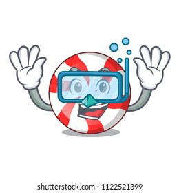 Diving peppermint candy character cartoon