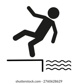 Diving person icon. Pier water symbol. Pool jump Vector. Summer sport sign. EPS 10.
