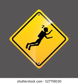 diving person sign sport extreme design vector illustration eps 10