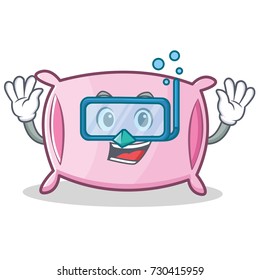 Diving pillow character cartoon style