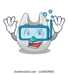 Diving plastic bag character cartoon