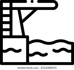 diving platform icon. Thin Linear Style Design Isolated On White Background