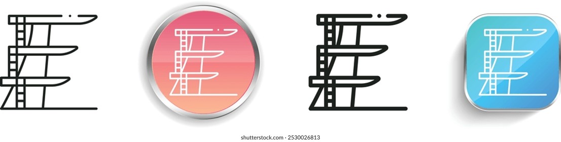 diving platform icon. Thin Linear, Regular and Button Style Design Isolated On White Background