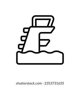 Diving Platform Outline Icon Vector Illustration