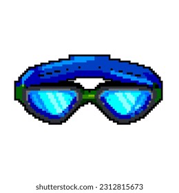 diving pool goggles game pixel art retro vector. bit diving pool goggles. old vintage illustration