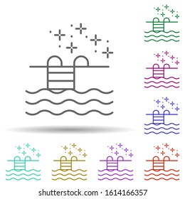 Diving pool in multi color style icon. Simple thin line, outline vector of diving icons for ui and ux, website or mobile application