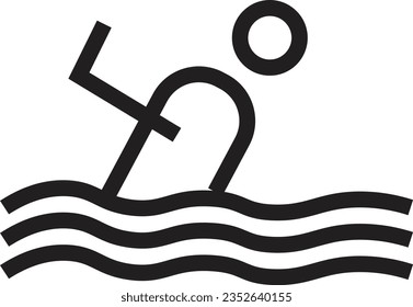 Icono de contorno de deportes del grupo de buceo