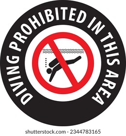 Diving prohibited in this area sign vector