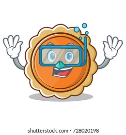Diving pumpkin pie character cartoon