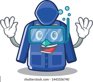 Diving raincoat isolated with in the mascot