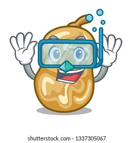 Diving raisins isolated with in the mascot