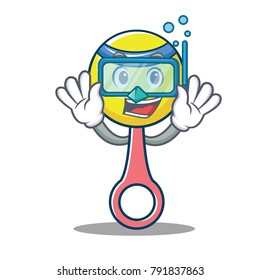 Diving rattle toy character cartoon