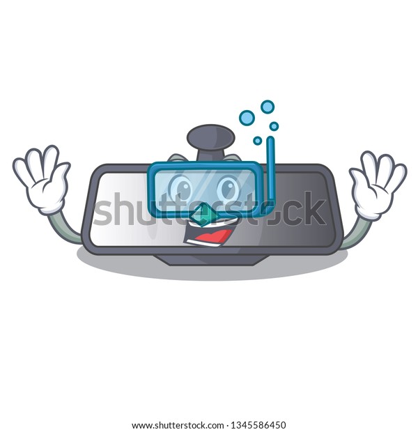 Diving rear view mirror\
in cartoon shape