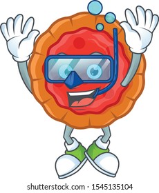 Diving red cherry pie with sweet jam.