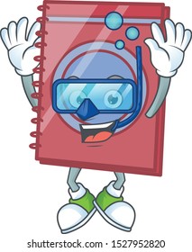 Diving red closed book for education object.