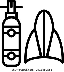 Diving Regulator Line Vector Icon Design