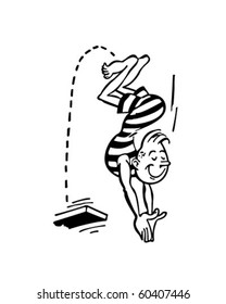 Diving In - Retro Clip Art